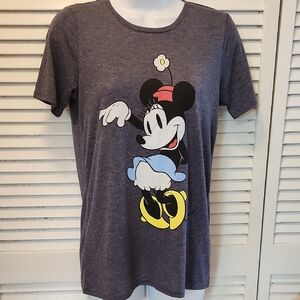 Disney Heather Purple Minnie Mouse Graphic Tee - Yellow, Blue, Black, Red, White